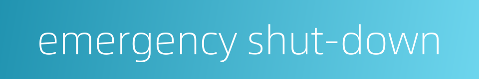 emergency shut-down的同义词