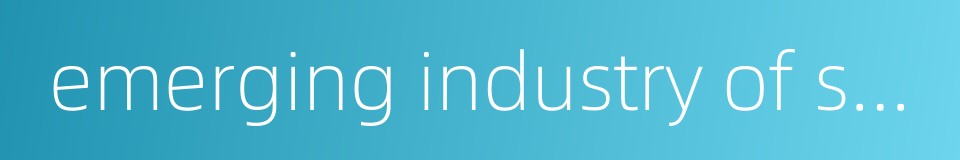 emerging industry of strategic importance的同义词