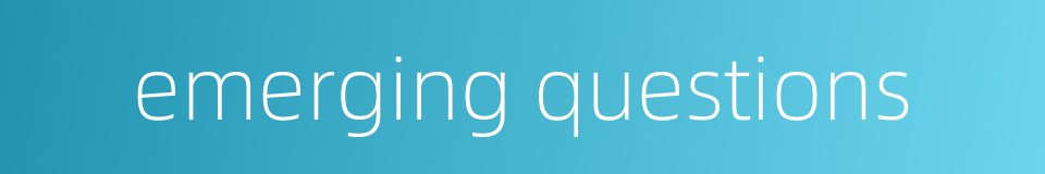 emerging questions的同义词