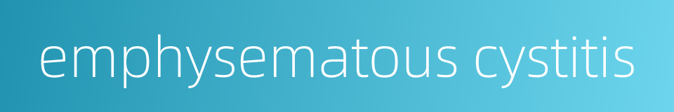 emphysematous cystitis的同义词