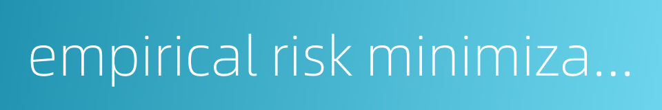 empirical risk minimization的同义词