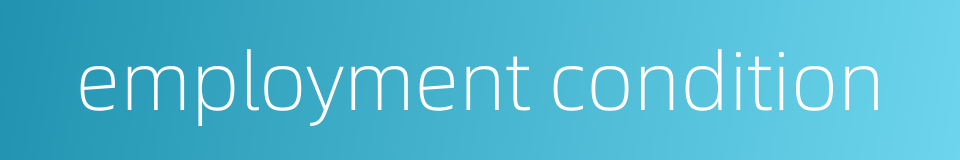 employment condition的同义词