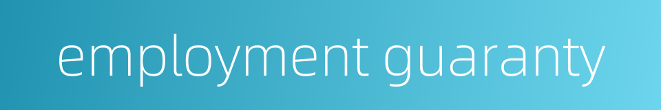 employment guaranty的同义词