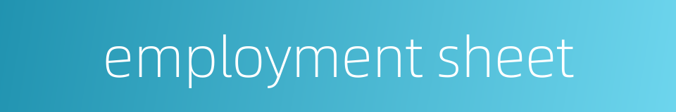 employment sheet的同义词