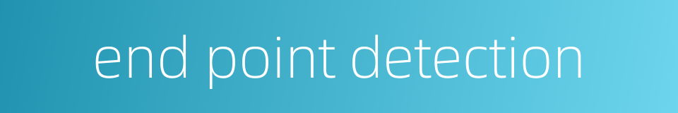 end point detection的同义词
