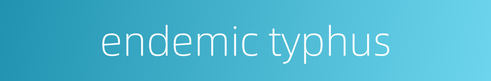 endemic typhus的同义词