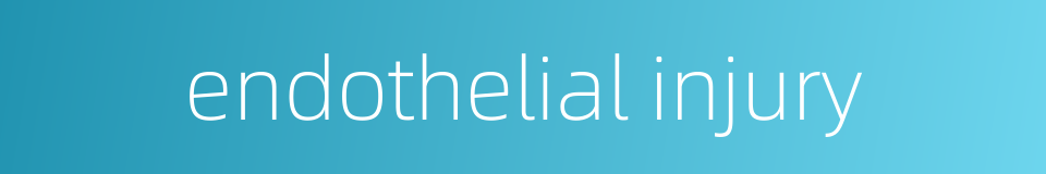 endothelial injury的同义词