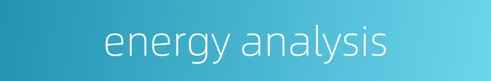 energy analysis的同义词
