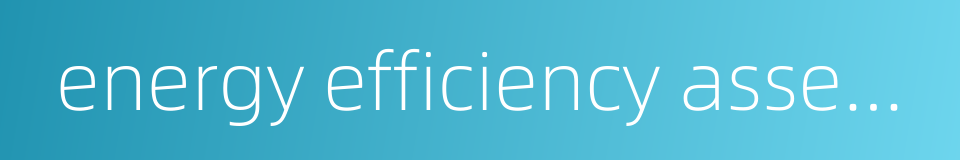 energy efficiency assessment的同义词