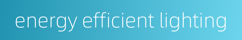 energy efficient lighting的同义词
