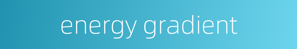 energy gradient的同义词