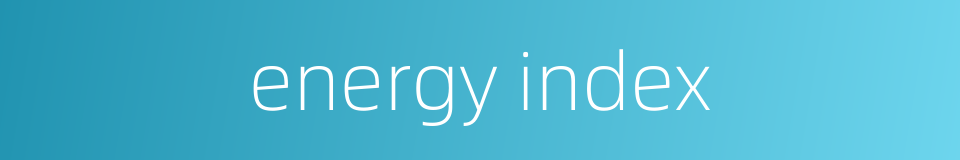 energy index的同义词