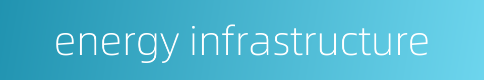 energy infrastructure的同义词