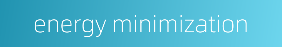 energy minimization的同义词
