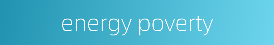 energy poverty的同义词