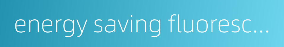 energy saving fluorescent lamp的同义词