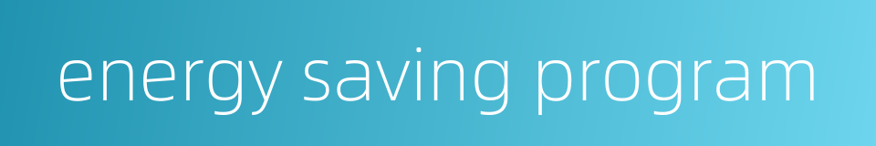 energy saving program的同义词