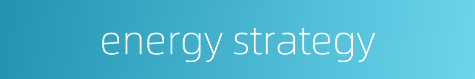 energy strategy的同义词