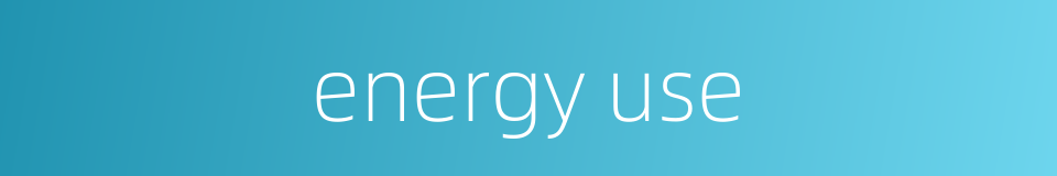 energy use的同义词