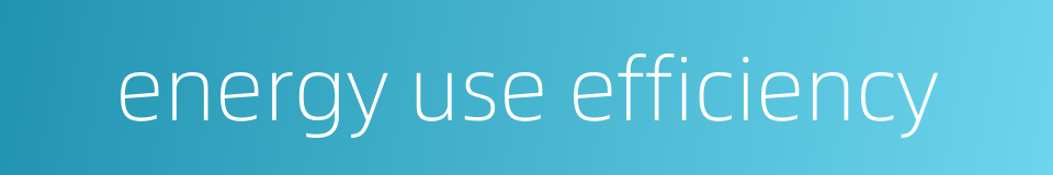 energy use efficiency的同义词