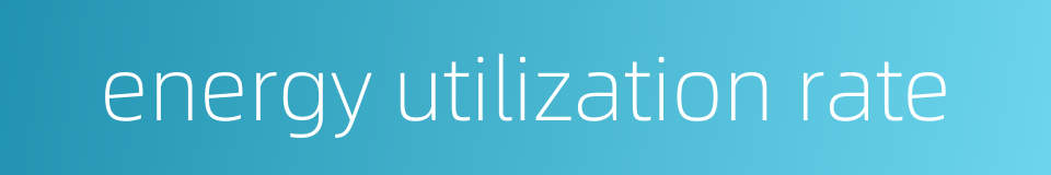 energy utilization rate的同义词