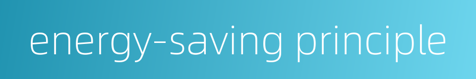 energy-saving principle的同义词