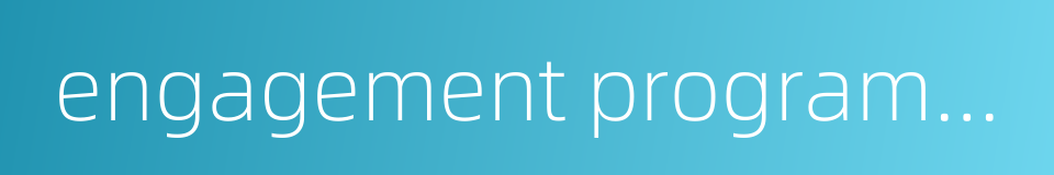 engagement programme的同义词
