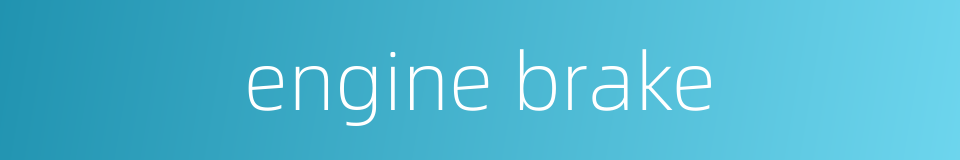 engine brake的同义词