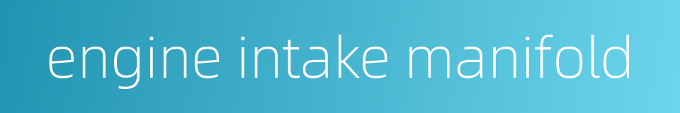 engine intake manifold的同义词