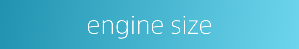 engine size的同义词