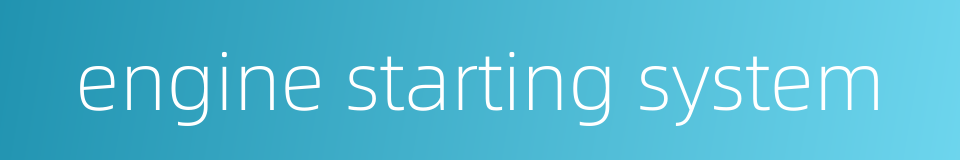 engine starting system的同义词