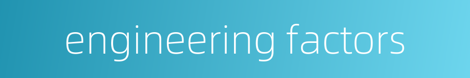 engineering factors的同义词
