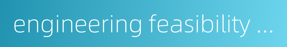 engineering feasibility study的同义词