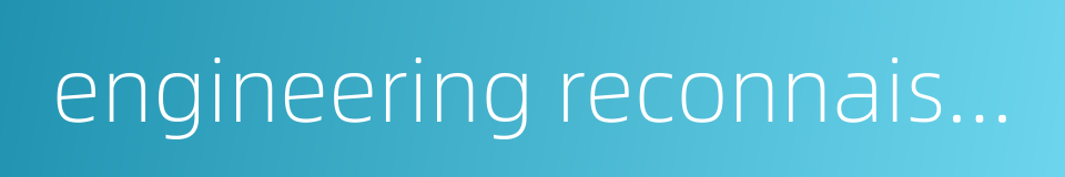 engineering reconnaissance survey的同义词