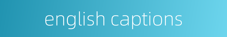 english captions的同义词