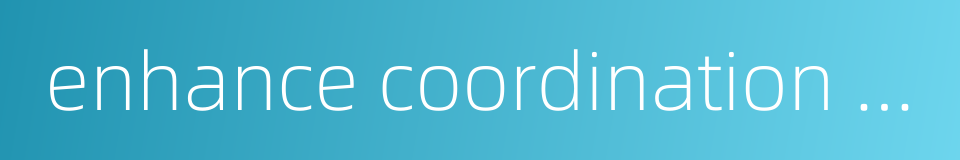 enhance coordination on macroeconomic policies的同义词