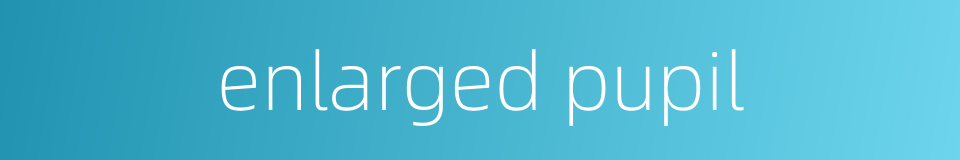 enlarged pupil的同义词