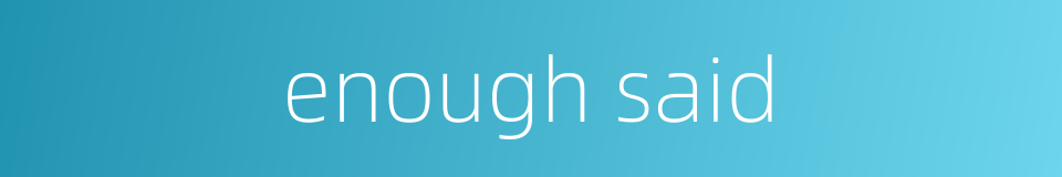 enough said的同义词