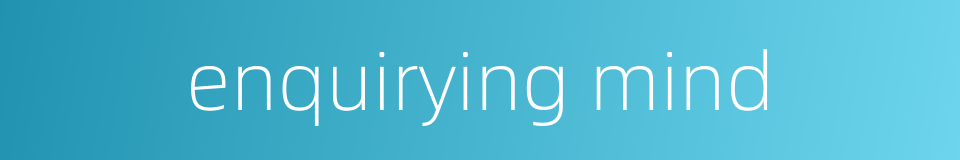 enquirying mind的同义词