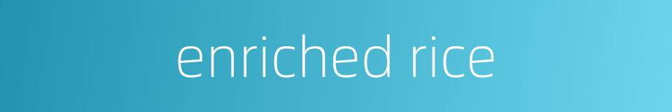 enriched rice的同义词