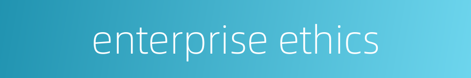 enterprise ethics的同义词