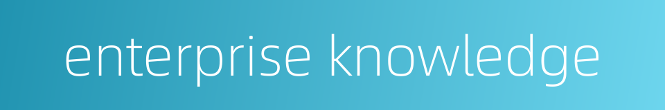 enterprise knowledge的同义词