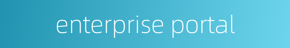 enterprise portal的同义词