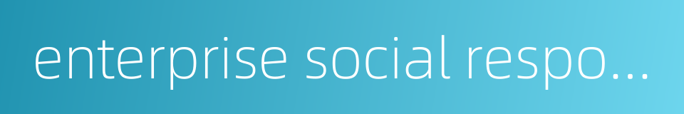 enterprise social responsibility的同义词