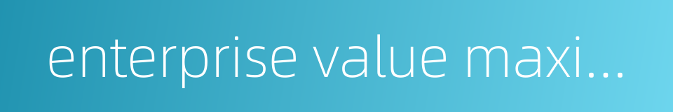 enterprise value maximization的同义词