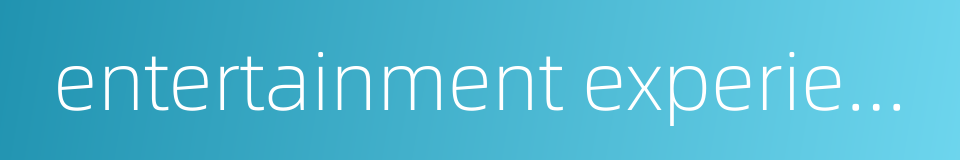 entertainment experience的同义词