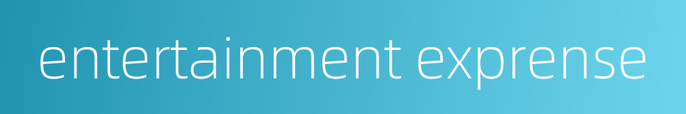 entertainment exprense的同义词