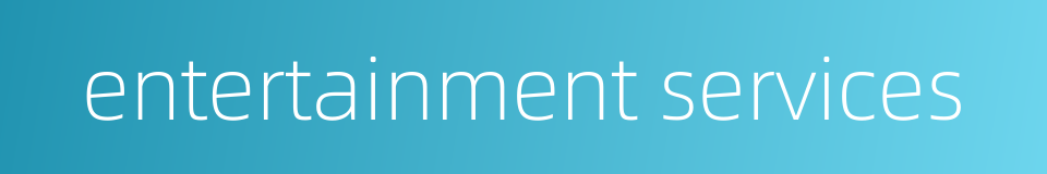 entertainment services的同义词