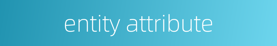 entity attribute的同义词