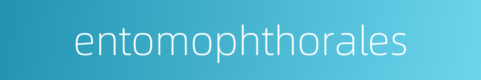 entomophthorales的同义词